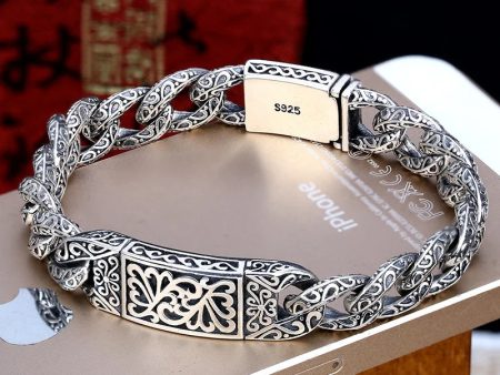 Sterling Silver Embossed Roman Vintage Bracelet Sale