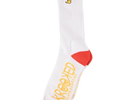 Krooked Bird Socks - White   Red Yellow Hot on Sale