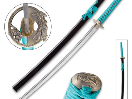 Shinwa Regal Katana Teal Sword Damascus Online Hot Sale