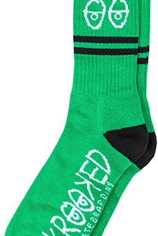 Krooked Eyes Socks - Green   Black   White on Sale