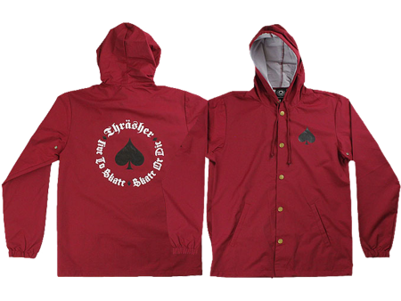 Thrasher New Oath Coach Jacket M-Cardinal Red Blk Online now