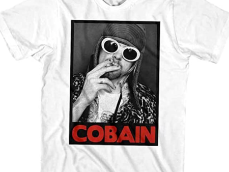 Kurt Cobain Smoking Box Photo T-Shirt - SMALL on Sale