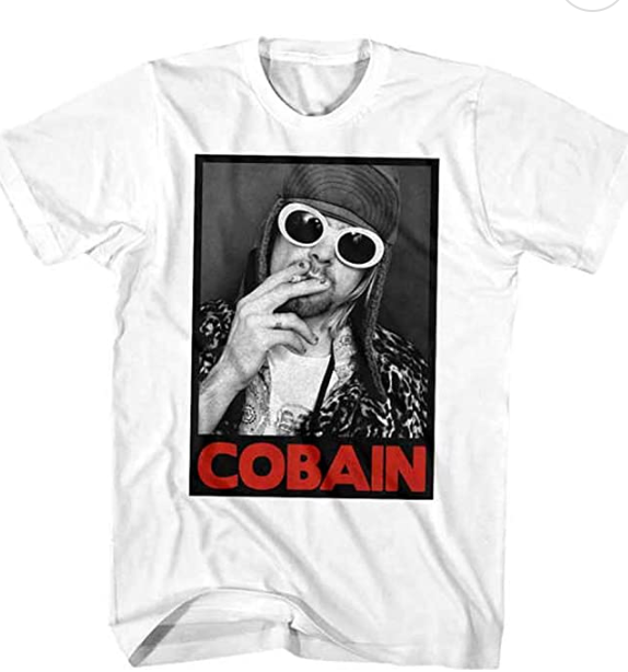 Kurt Cobain Smoking Box Photo T-Shirt - SMALL on Sale