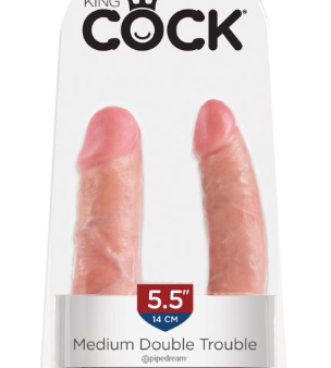 King Cock Medium Double Trouble - Flesh on Sale