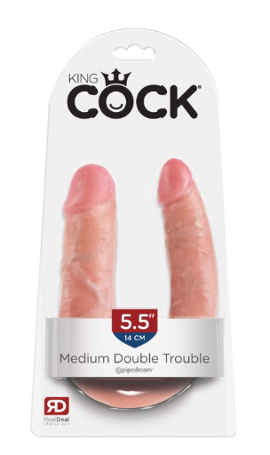 King Cock Medium Double Trouble - Flesh on Sale