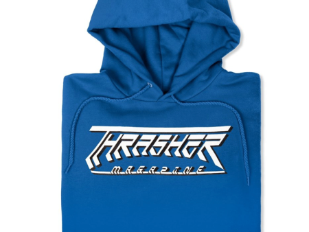 Thrasher Blue Future Logo Hoodie For Sale