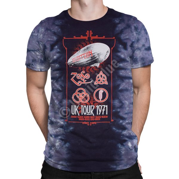 Led Zeppelin Uk Tour 1971 Tie-Dye T-Shirt Discount