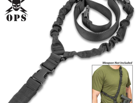 M48 Tactical Gun Sling - Nylon Webbing And Elastic Bungee, ABS Quick-Release Buckles, Metal Clip, Adjustable To Fit - Black Online now