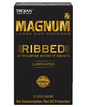 Trojan Magnum Ribbed Condoms - Box of 12 For Cheap