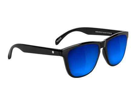 Glassy Sunglasses - Deric Polarized Black w  Blue Mirror Sale