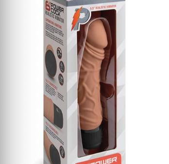 Powercocks 6.5  Realistic Vibrator - Mocha Fashion