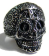 Sugar Skull Head W Cross Stainless Steel Biker Ring Size 11 Discount