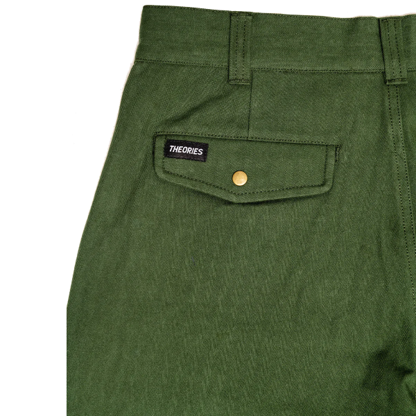 Theories - Herringbone Hunting Trousers Pants - Dark Green Online Sale