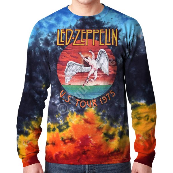 Led Zeppelin Icarus 1975 Tie-Dye T-Shirt For Sale