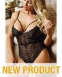 Vixen Chevron Lace Teddy Black O S For Cheap