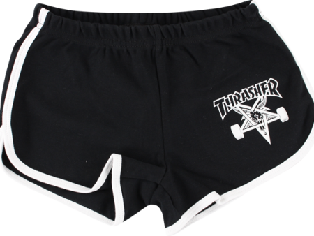 Thrasher Girls - Skate Goat Night Shorts - Blk White Hot on Sale