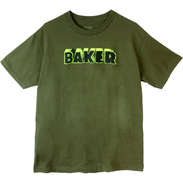 Baker Skateboards - Bold Logo T-shirt - Military Green - Large Supply