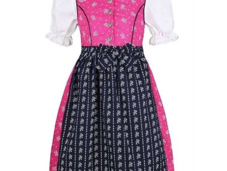 Traje alemán para niñitas, vestido tradicional bávara con blusa y delantal   Kinder Dirndl mit Bluse und Schürze on Sale