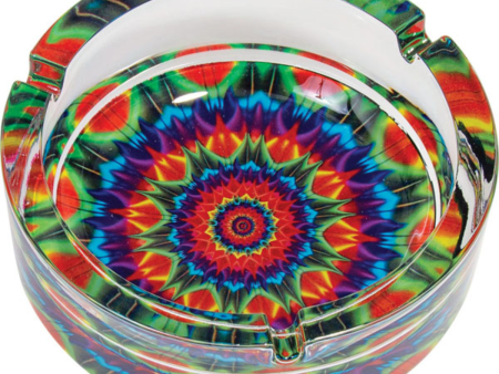 Glass Kaleidoscope Ashtray - 6.25  Online