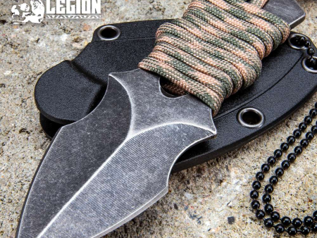 Black Legion Spearhead Neck Knife With Sheath on Sale