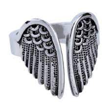 Adjustable Angel Wings Metal Biker Ring Cheap