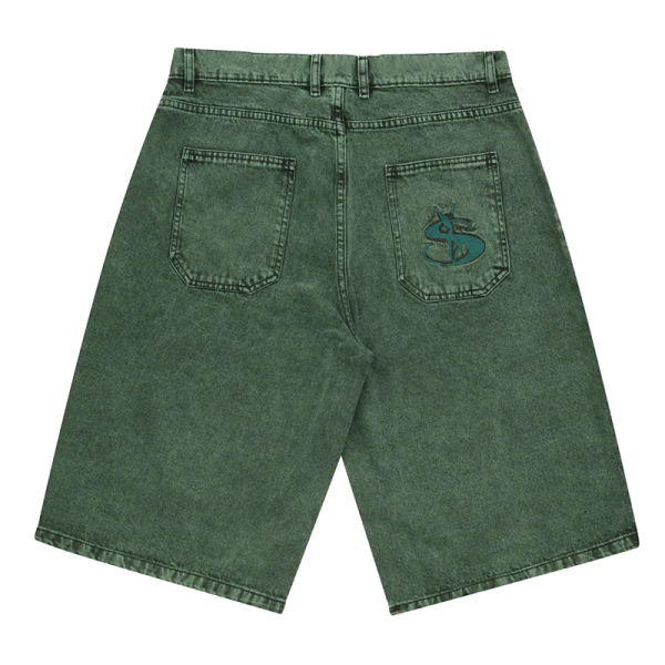 Yardsale  - Phantasy Denim Shorts - Forest Green Online Hot Sale