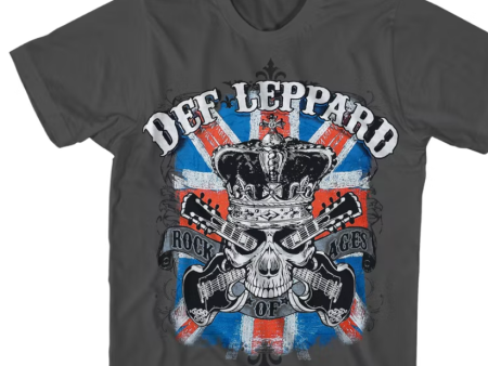 Def Leppard Rock Of Ages Union Jack Shirt - Medium Online Sale