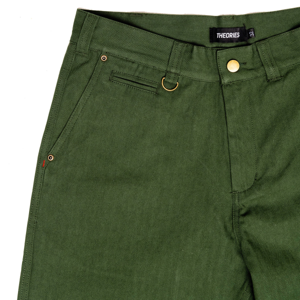 Theories - Herringbone Hunting Trousers Pants - Dark Green Online Sale