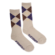 Theories -  Stamp Argyle Crew Socks - Beige Online Sale