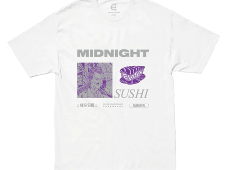 Evisen Skateboards - Midnight Sushi T-Shirt - White For Sale