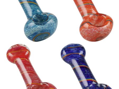 Glass Pipe w  Stripes - 3    Assorted Colors For Sale