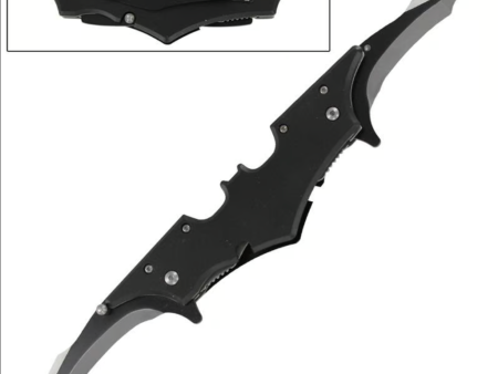 5.5  Closed Black Double Bladed Midnight Spring Assist Knife on Sale