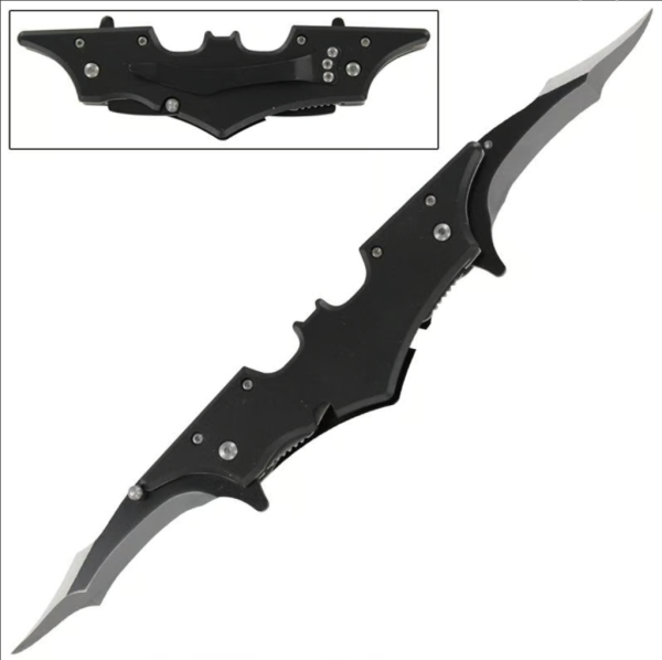 5.5  Closed Black Double Bladed Midnight Spring Assist Knife on Sale