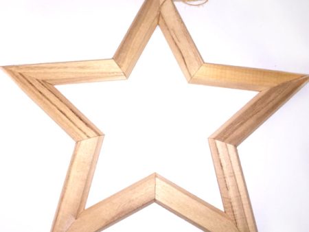 Stern aus Holz, Hängedeko 40cm   Estrella de madera, decoración colgante 40cm Cheap