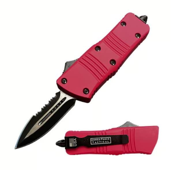 5.5  Hot Pink Mini Automatic OTF Knife Spear Point Blade Fashion