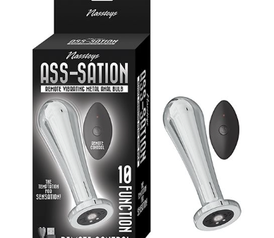 Ass-sation Remote Vibrating Metal Anal Bulb - Silver on Sale