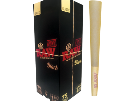 Raw Black Cones 1-1 4 Size - Individual Cones 1pc Rolling Paper Online Sale