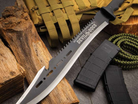 Devil Dogs Armed Forces Machete With Sheath Sale