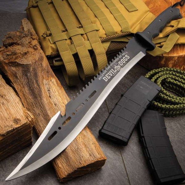 Devil Dogs Armed Forces Machete With Sheath Sale