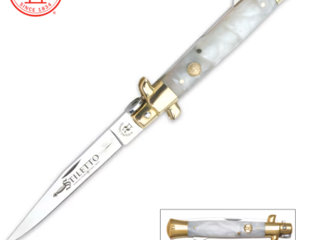 Kissing Crane Mother Of Pearl Stiletto Pocket Knife Online Hot Sale