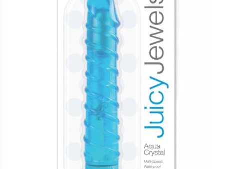 Juicy Jewels Aqua Crystal Vibrator - Blue Online now