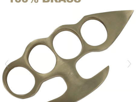 100% Pure Brass Knuckleduster Novelty Paper Weight Accessory For Sale