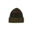 Polar Skate Co. - Stripe Merino Wool Beanie - Army Green   Black Hot on Sale