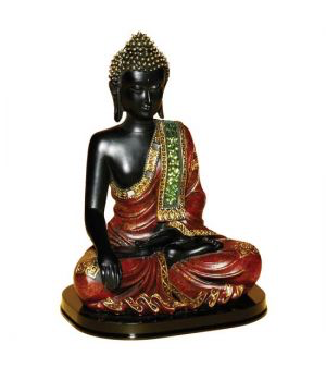 Polyresin Black Mosaic Buddha 9.75  Discount