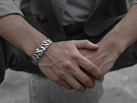 Sterling Silver Hand-Woven Retro Opening Adjustable Bracelet Cheap