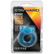 Blush Stay Hard Vibrating Reusable Cock Ring - Blue Cheap