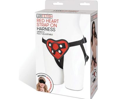 Lux Fetish Red Heart Strap On Harness Set Online now