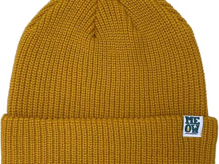 Meow Skateboards - Stacked Logo Beanie - Mustard Discount