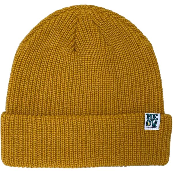 Meow Skateboards - Stacked Logo Beanie - Mustard Discount