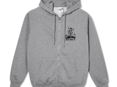 Polar Skate Co - Devil Zip Up Hoodie - HeatherGrey For Cheap